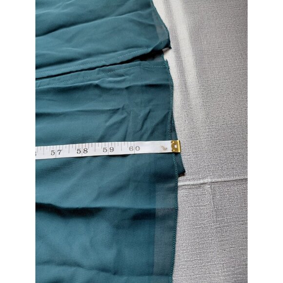 Baltic Born Vaughnie Chiffon Maxi Dress 2X Teal Belted Flutter Sleeve Front Slit - Picture 11 of 12